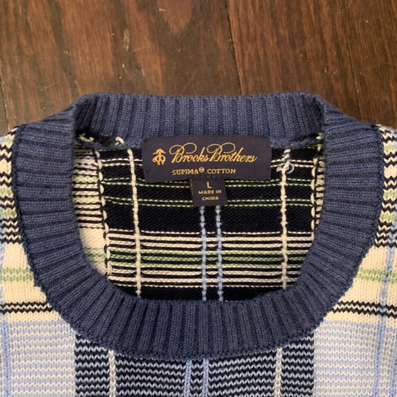 Plaid Brooks Brother’s Grandpa Sweater - Picture 2 of 3